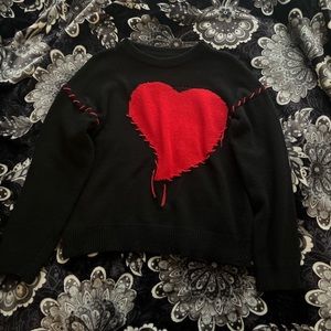 black heart sweater